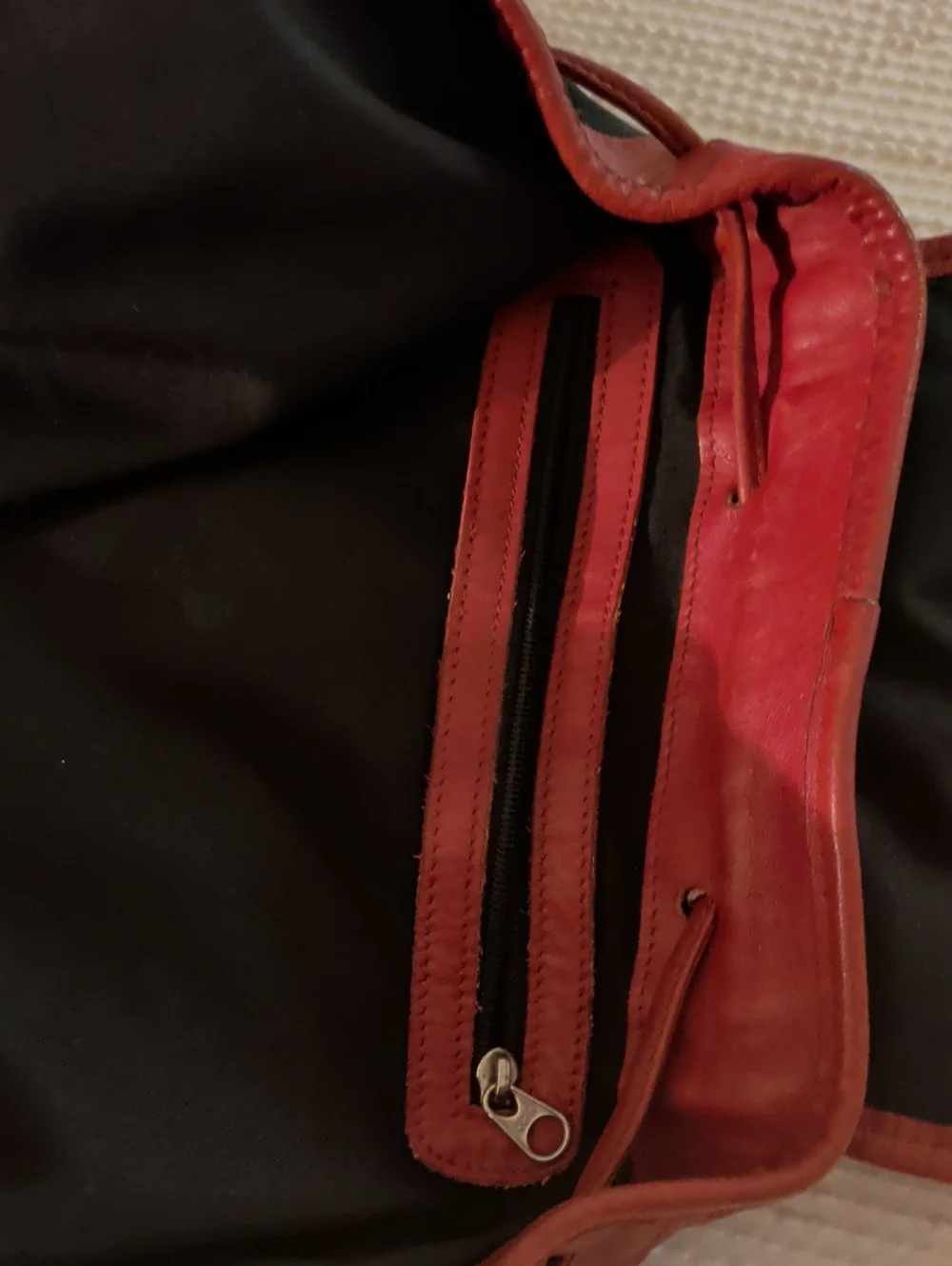 Coach Red Leather & Black Canvas Backpack - Stylish Everyday Bag